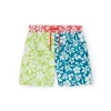 Costume da bagno in tessuto riciclato per bambino di colore verde con motivo floreale.