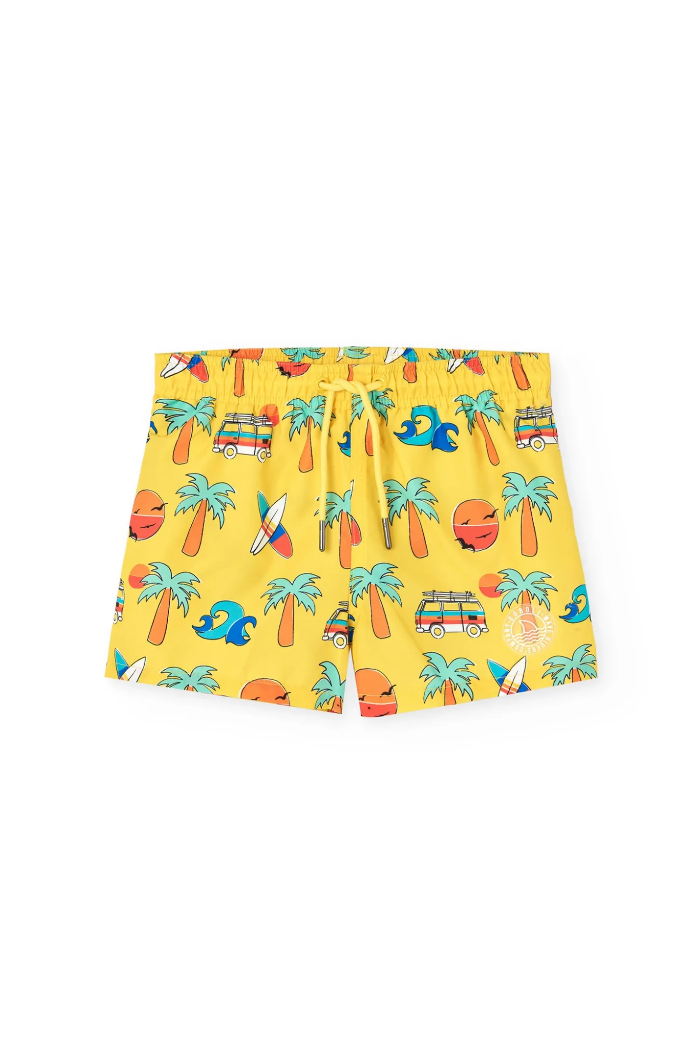 Costume da bagno in tessuto riciclato per bambino in giallo