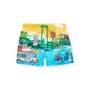 Costume da bagno in tessuto riciclato per bambino di colore giallo.