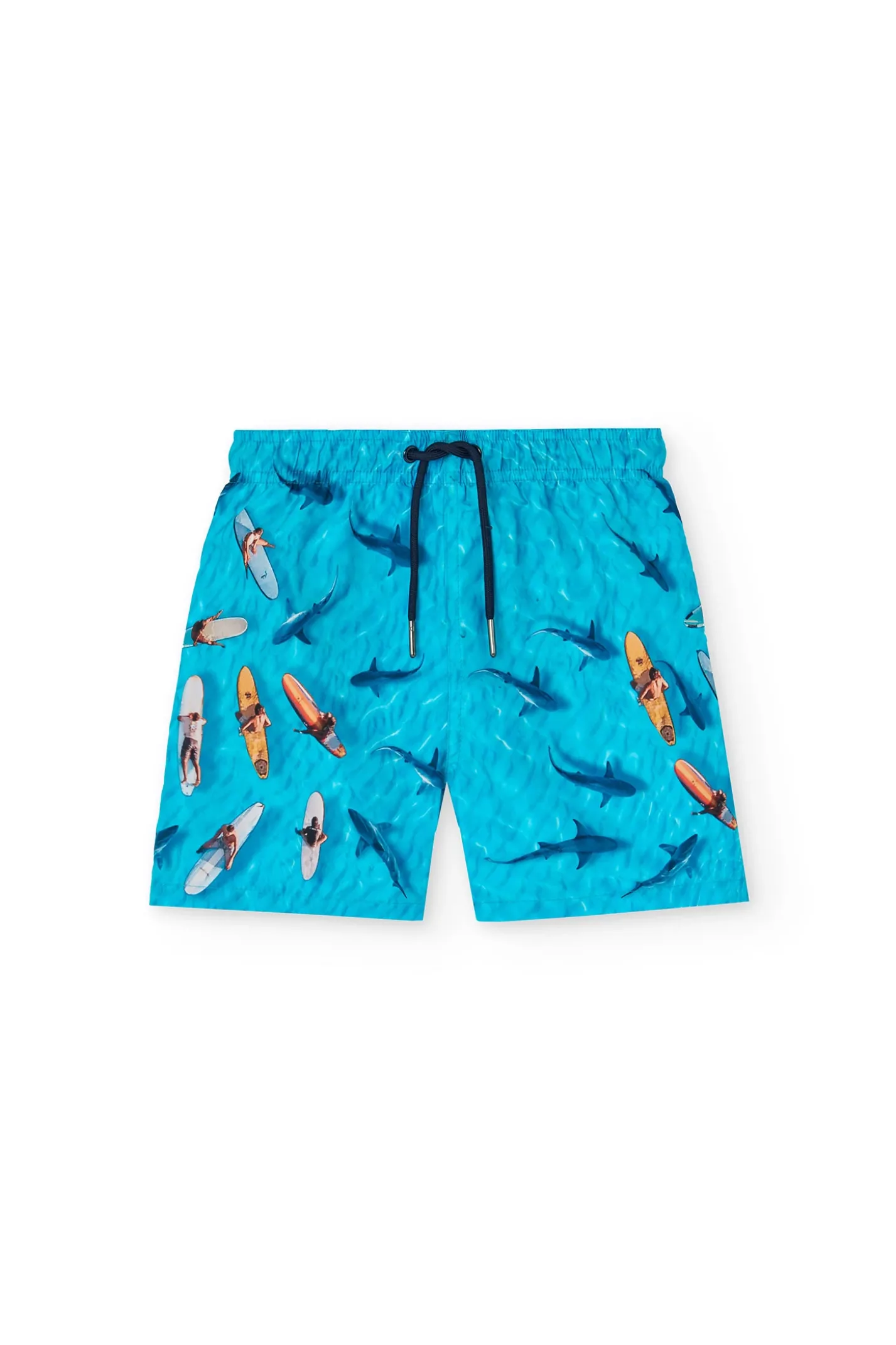 Costume da bagno in tessuto riciclato per bambino di colore blu