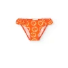 Costume da bagno per neonata in poliamide con mutandina e stampa color arancione