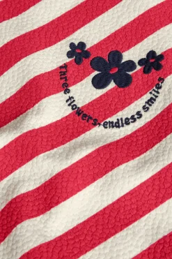 Felpa a maglia per bambina in colore rosso e bianco
