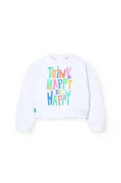 Felpa a maglia per neonata in colore bianco
