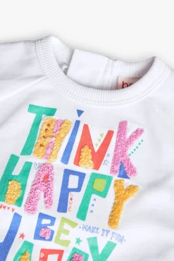 Felpa a maglia per neonata in colore bianco