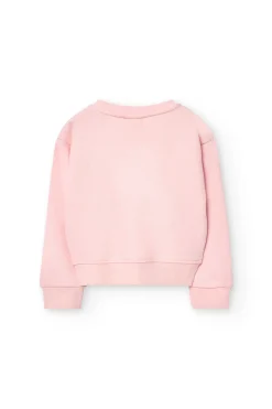 Felpa di maglia per bambina di colore rosa