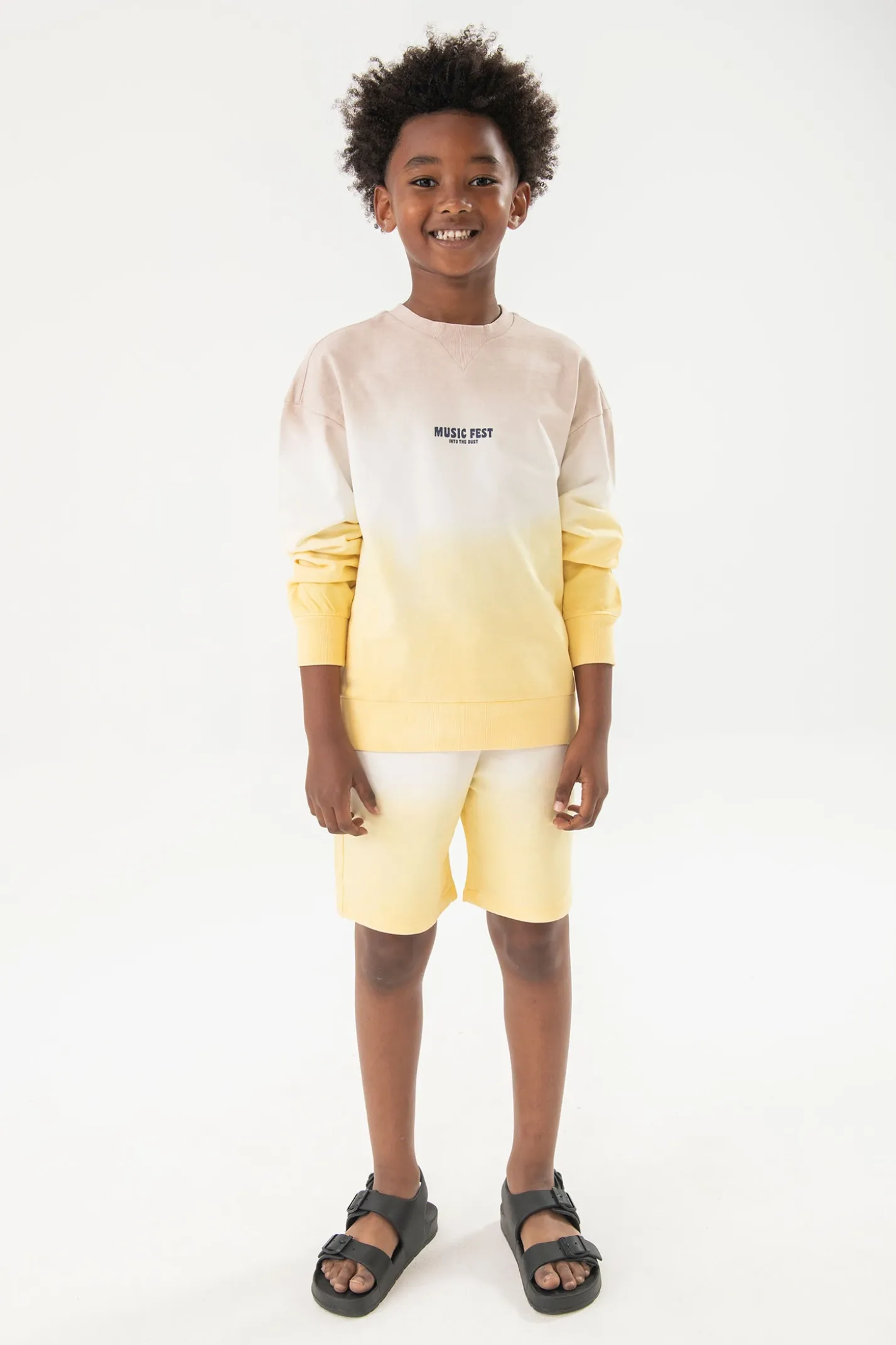 Felpa di pile per bambino in colore beige tinto