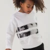 Felpa per bambina di colore bianco.