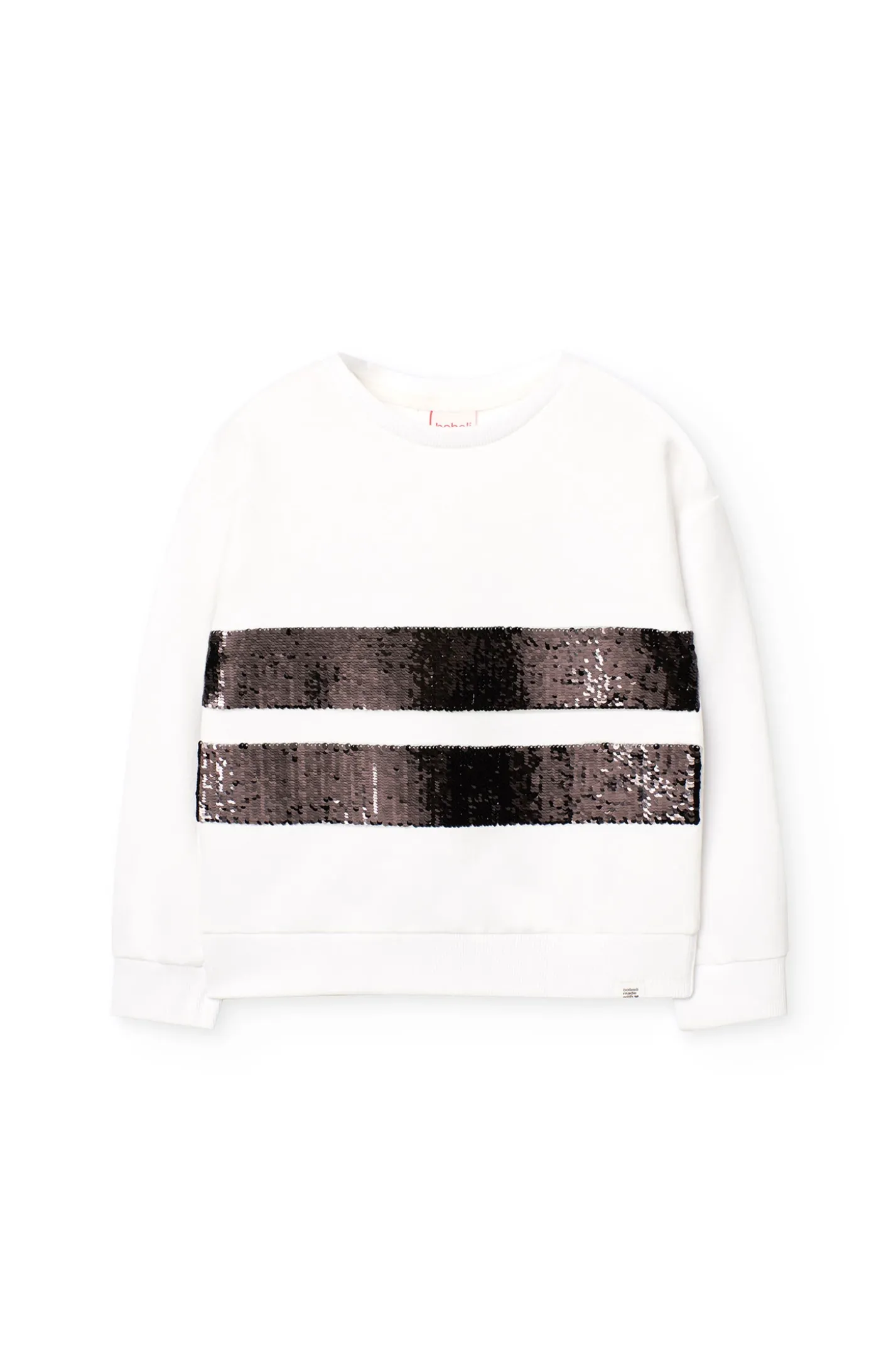 Felpa per bambina di colore bianco.