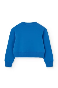 Felpa per bambina di colore blu.