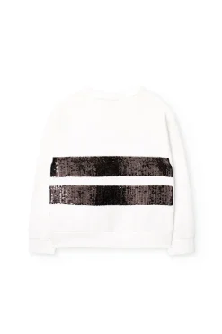 Felpa per bambina di colore bianco.
