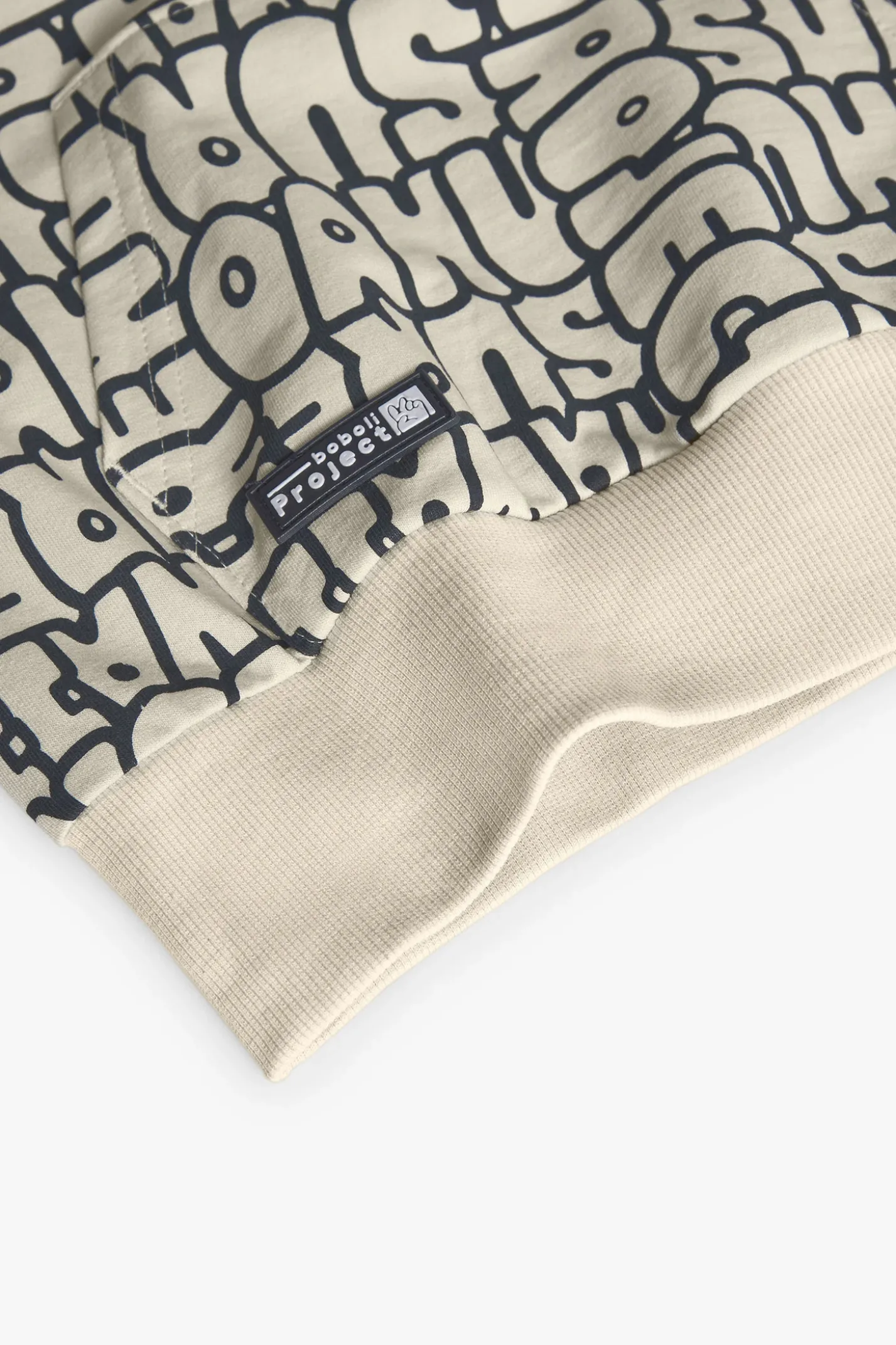 Felpa per bambino con stampa color crema.