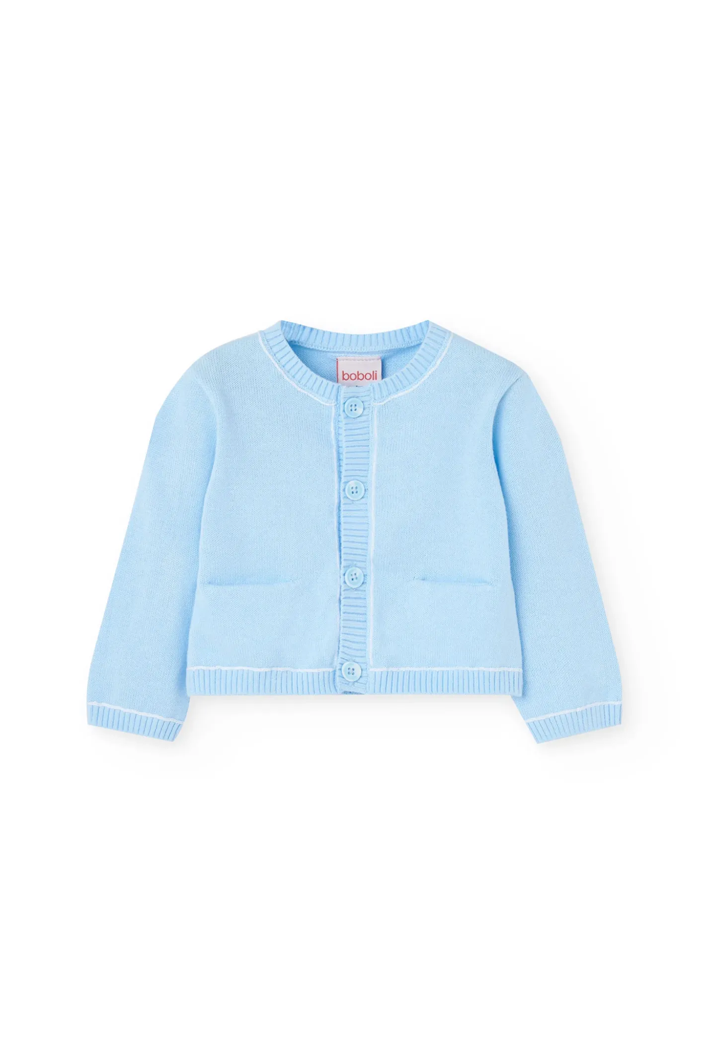 Giacca a maglia per neonato di colore blu