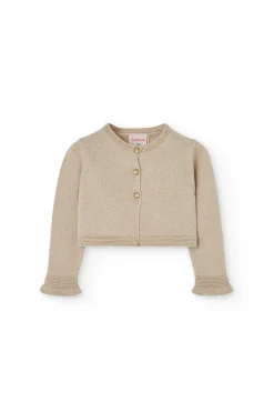 Giacca a maglia per neonata in colore beige
