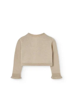 Giacca a maglia per neonata in colore beige