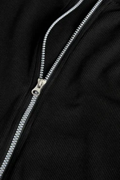 Giacca basica a coste per bambina in colore nero