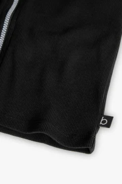 Giacca basica a coste per bambina in colore nero