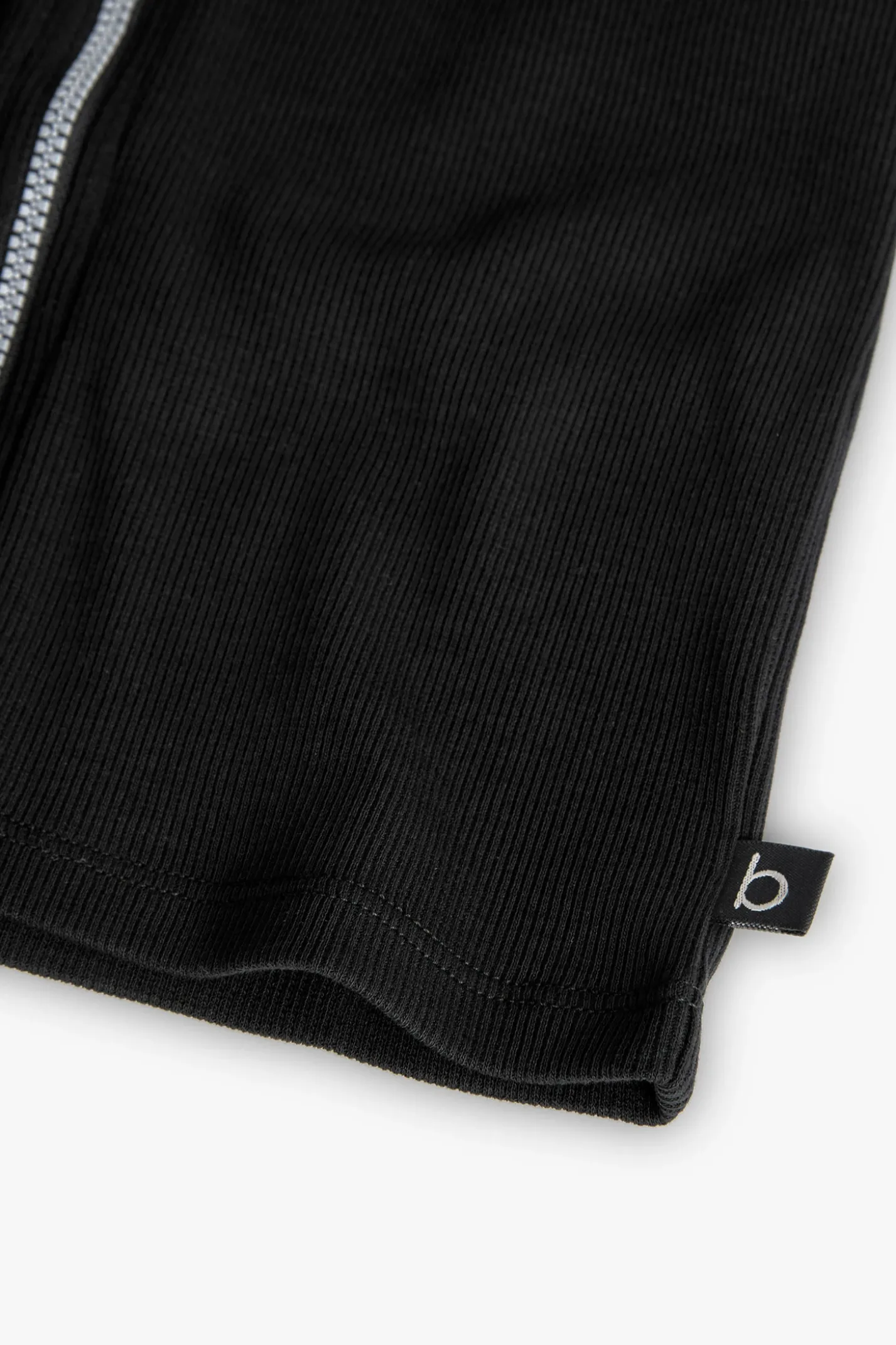 Giacca basica a coste per bambina in colore nero