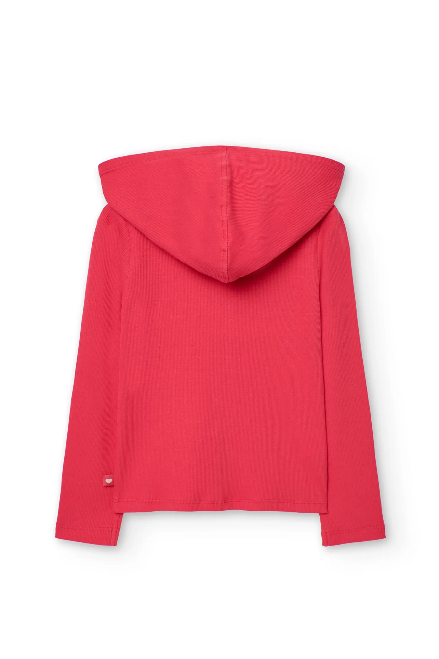 Giacca basica in maglia per bambina color fragola.