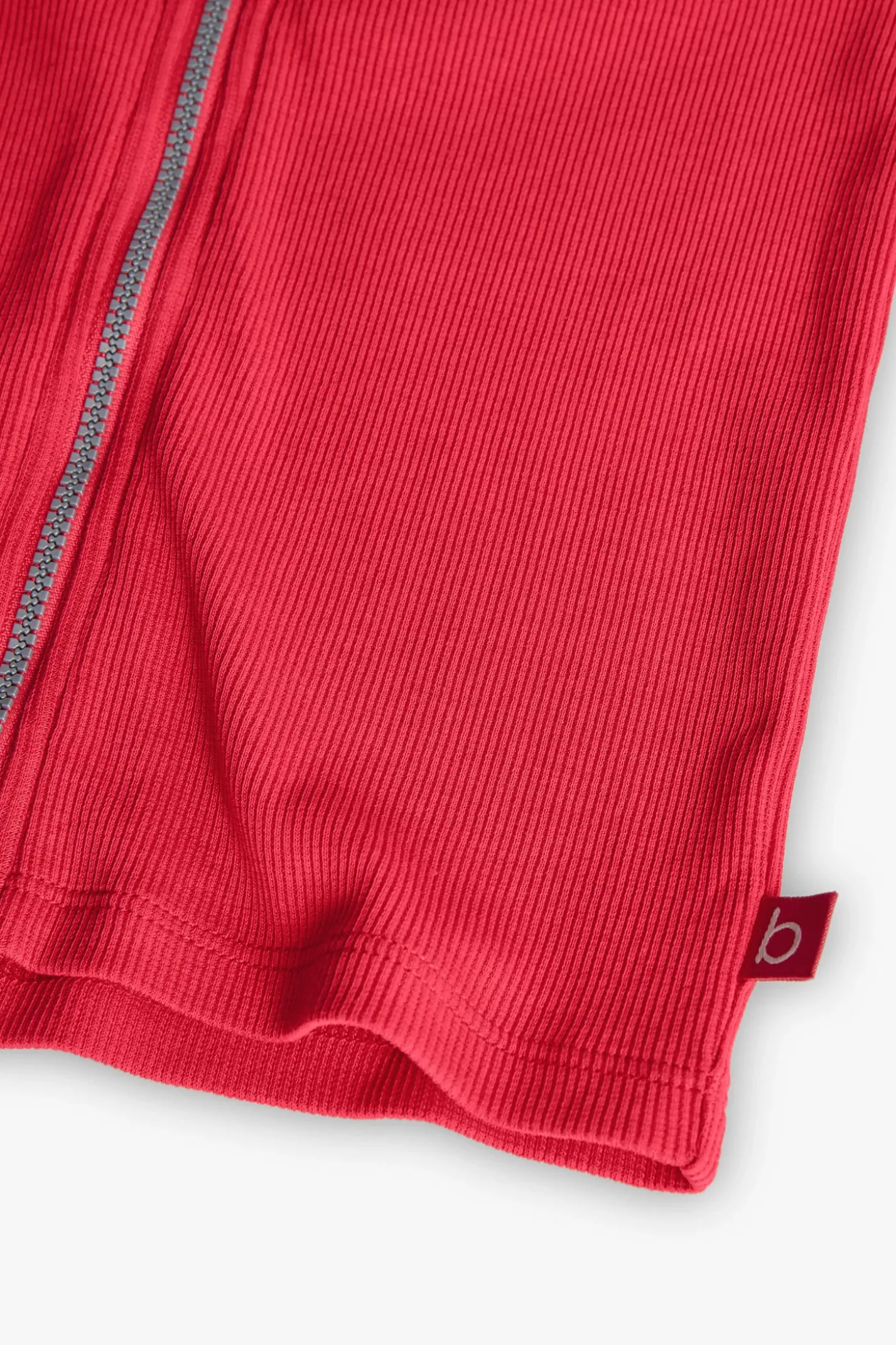 Giacca basica in maglia per bambina color fragola.