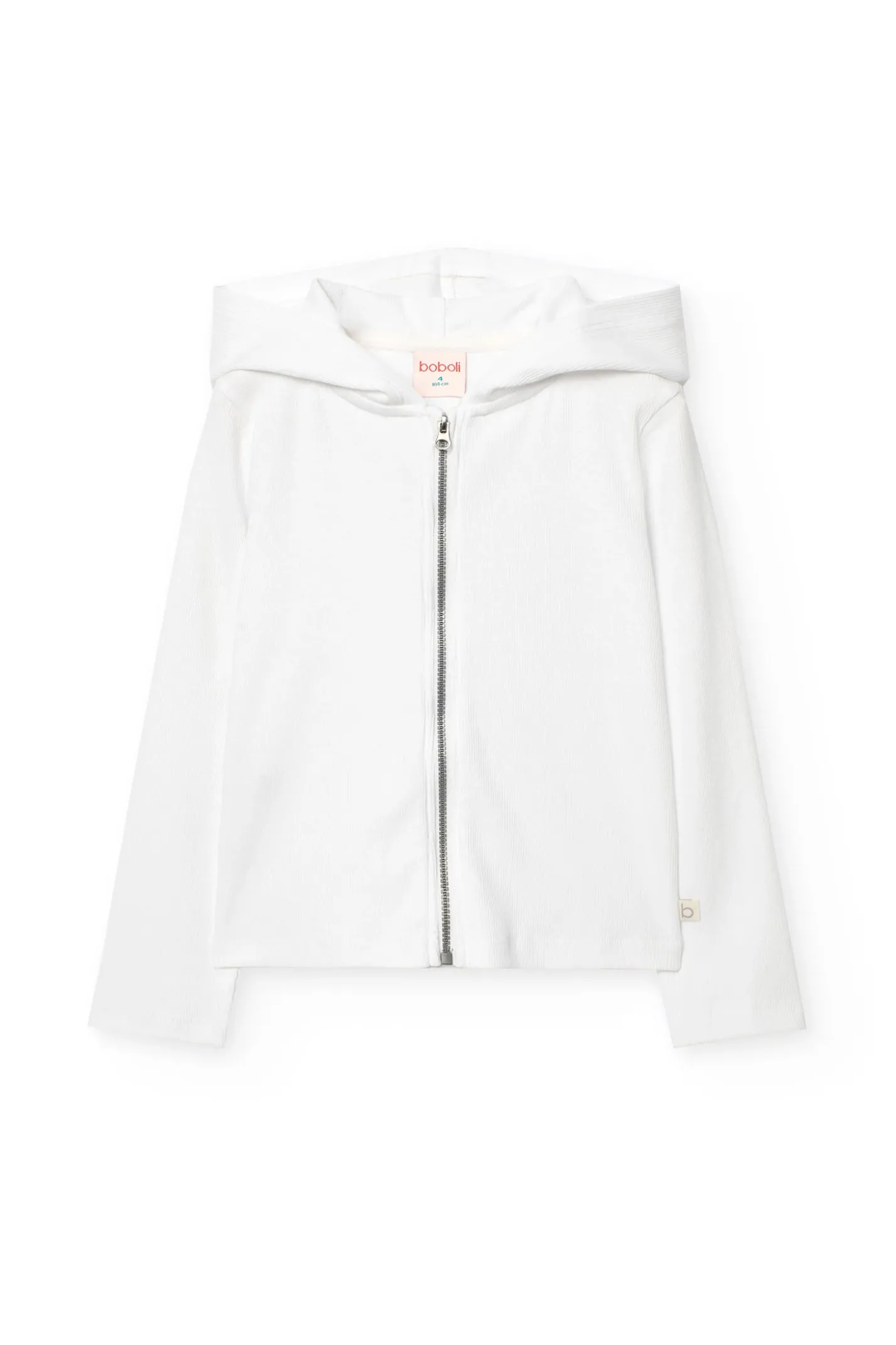 Giacca di base in maglia per bambina di colore bianco