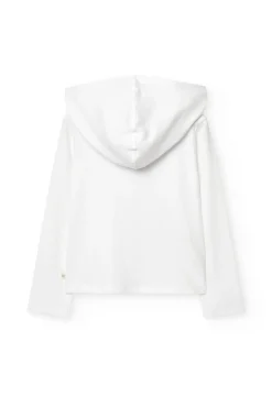 Giacca di base in maglia per bambina di colore bianco