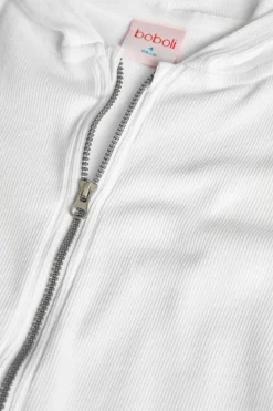 Giacca di base in maglia per bambina di colore bianco