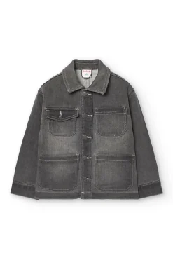 Giacca di jeans a maglia per bambino in colore grigio