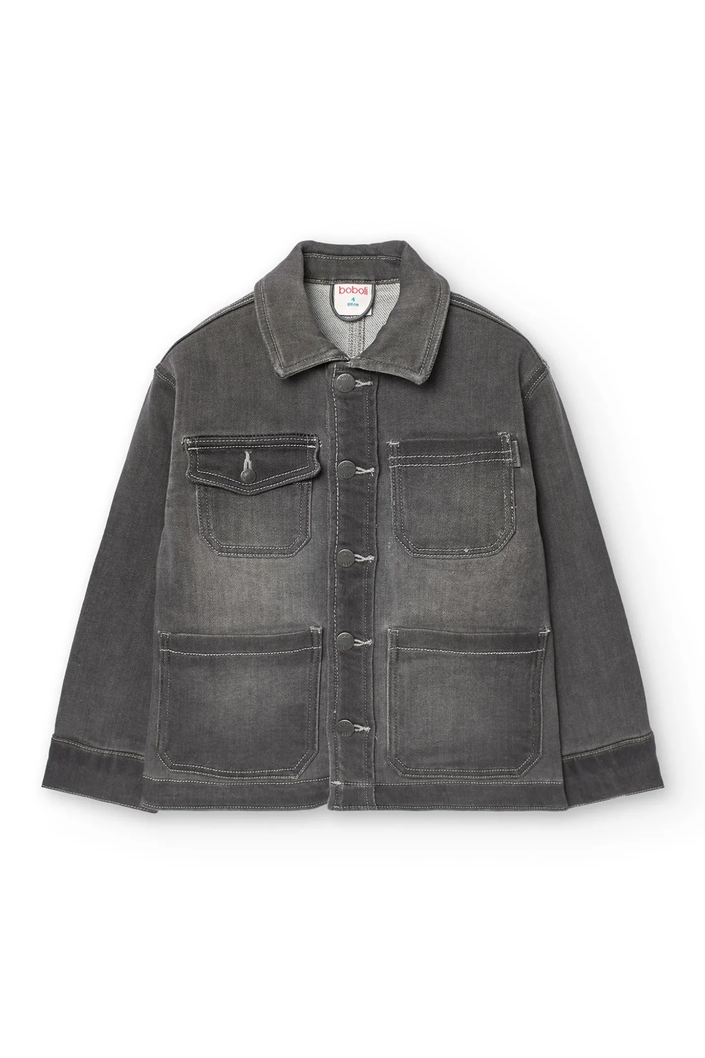 Giacca di jeans a maglia per bambino in colore grigio