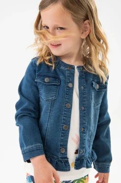 Giacca di jeans per bambina di colore blu