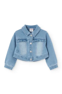 Giacca di maglia per neonata in colore bleach