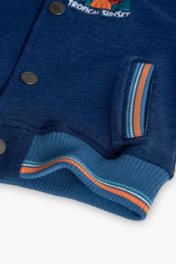 Giacca di peluche per neonato in colore blu