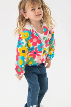 Giacca in felpa per bambina con design floreale