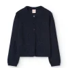 Giacca in maglia per bambina di colore blu marino.