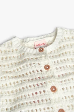 Giacca in maglia per bambina neonata in bianco