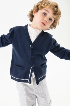 Giacca in maglia per neonato di colore blu navy