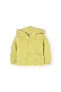 Giacca in maglia per neonato di colore verde