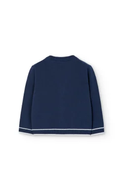 Giacca in maglia per neonato di colore blu navy