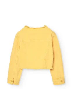 Giacca in twill elasticizzato per bambina di colore giallo