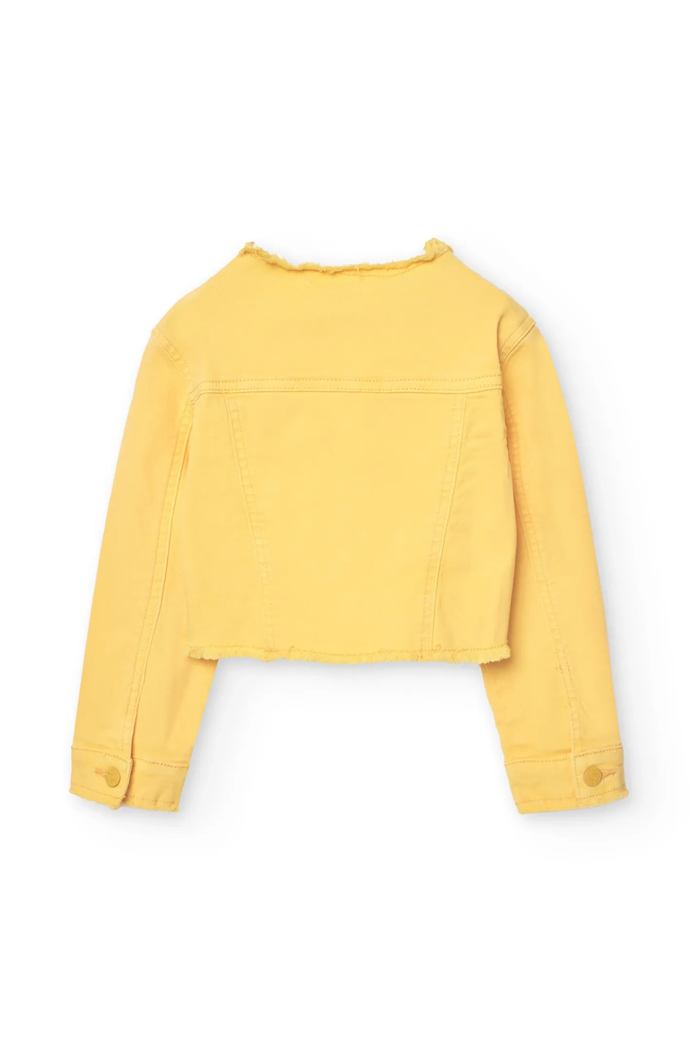 Giacca in twill elasticizzato per bambina di colore giallo