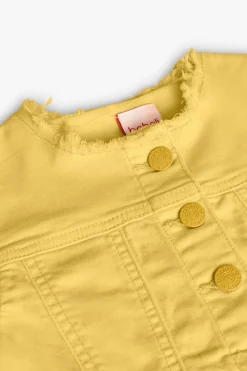 Giacca in twill elasticizzato per bambina di colore giallo