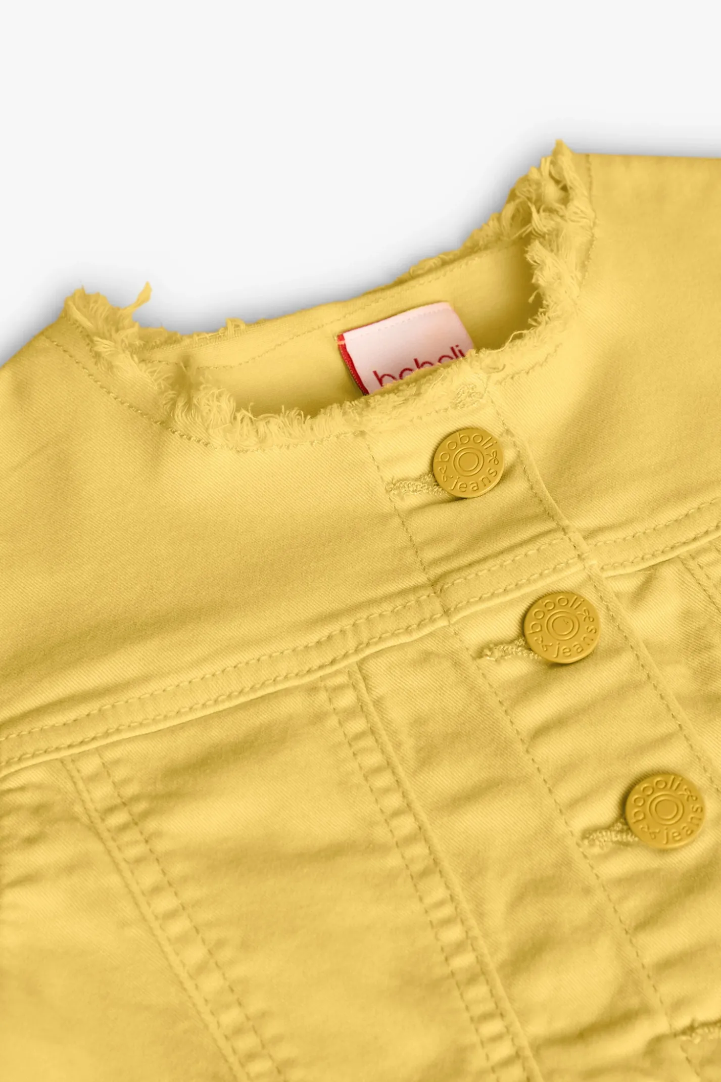 Giacca in twill elasticizzato per bambina di colore giallo