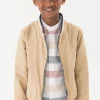 Giacca reversibile per bambino in blu navy e beige