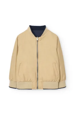Giacca reversibile per bambino in blu navy e beige