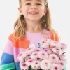 Giacca tricotosa per bambina elencata in multicolore