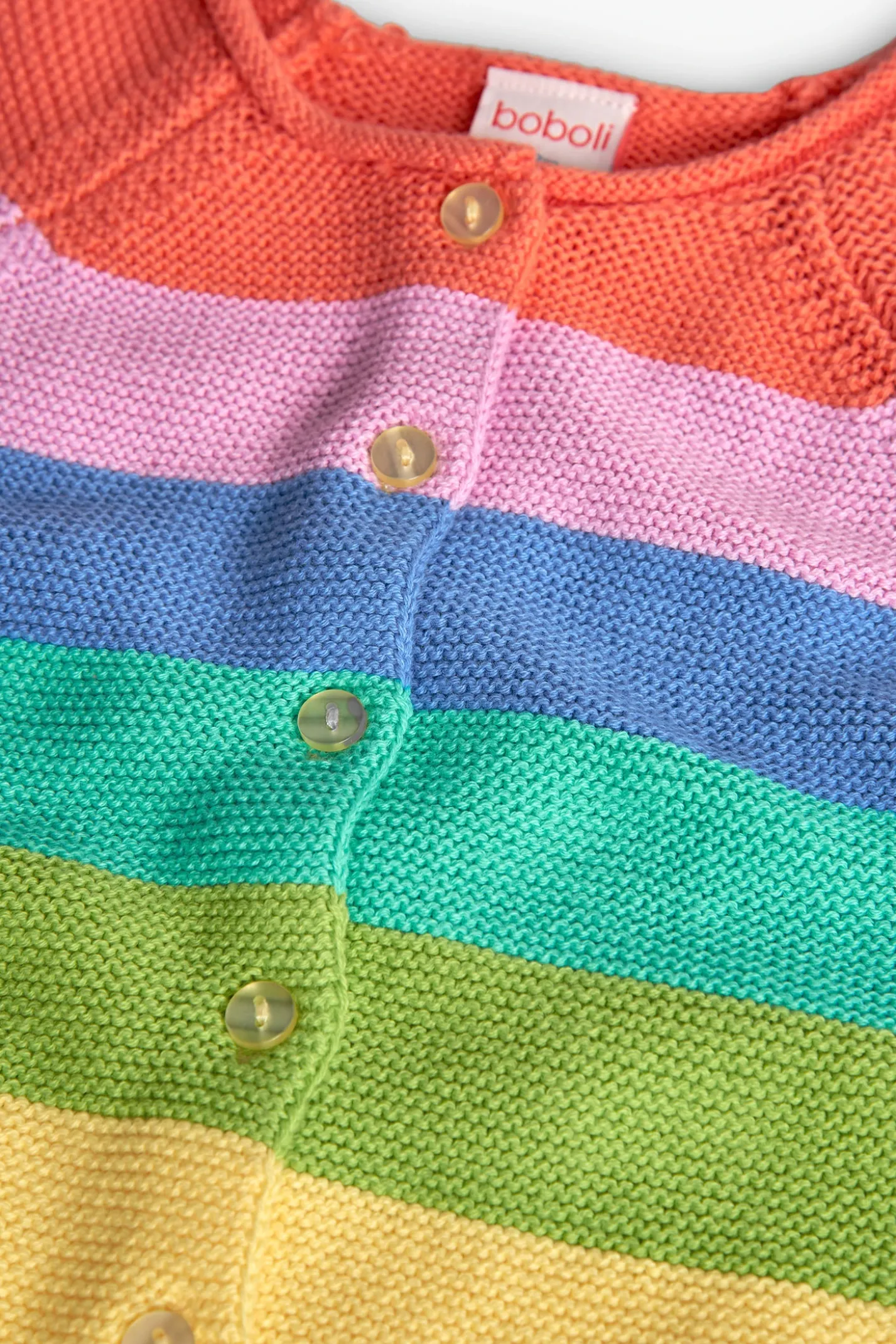 Giacca tricotosa per bambina elencata in multicolore