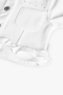 Giacchetta a maglia per bambina in colore bianco
