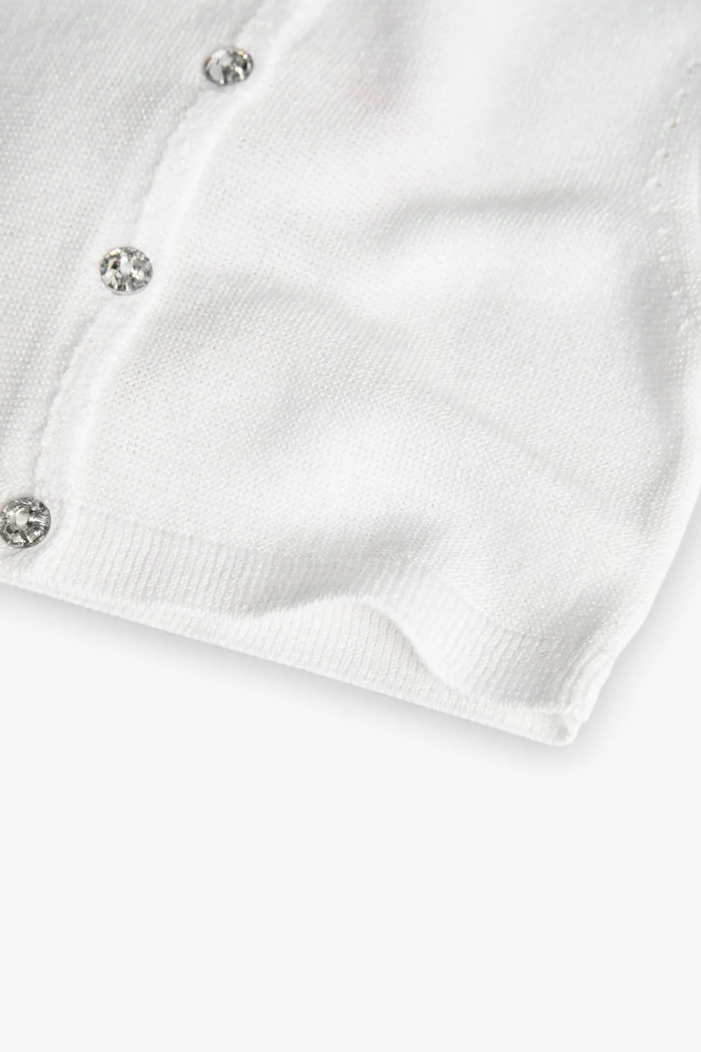 Giacchetta a maglia per neonata in colore bianco