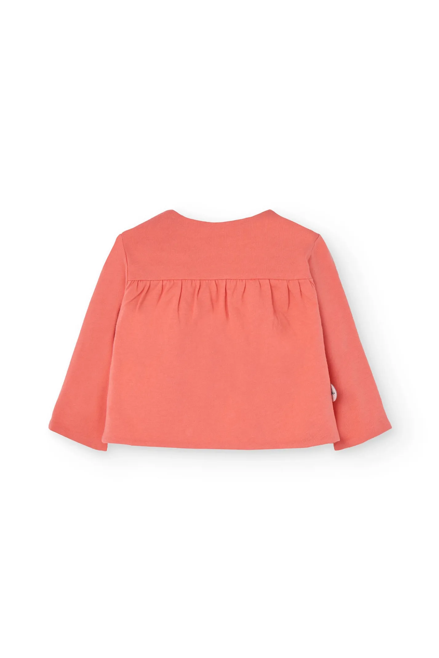 Giacchetta reversibile in maglia per bambina nei colori rosso e rosa