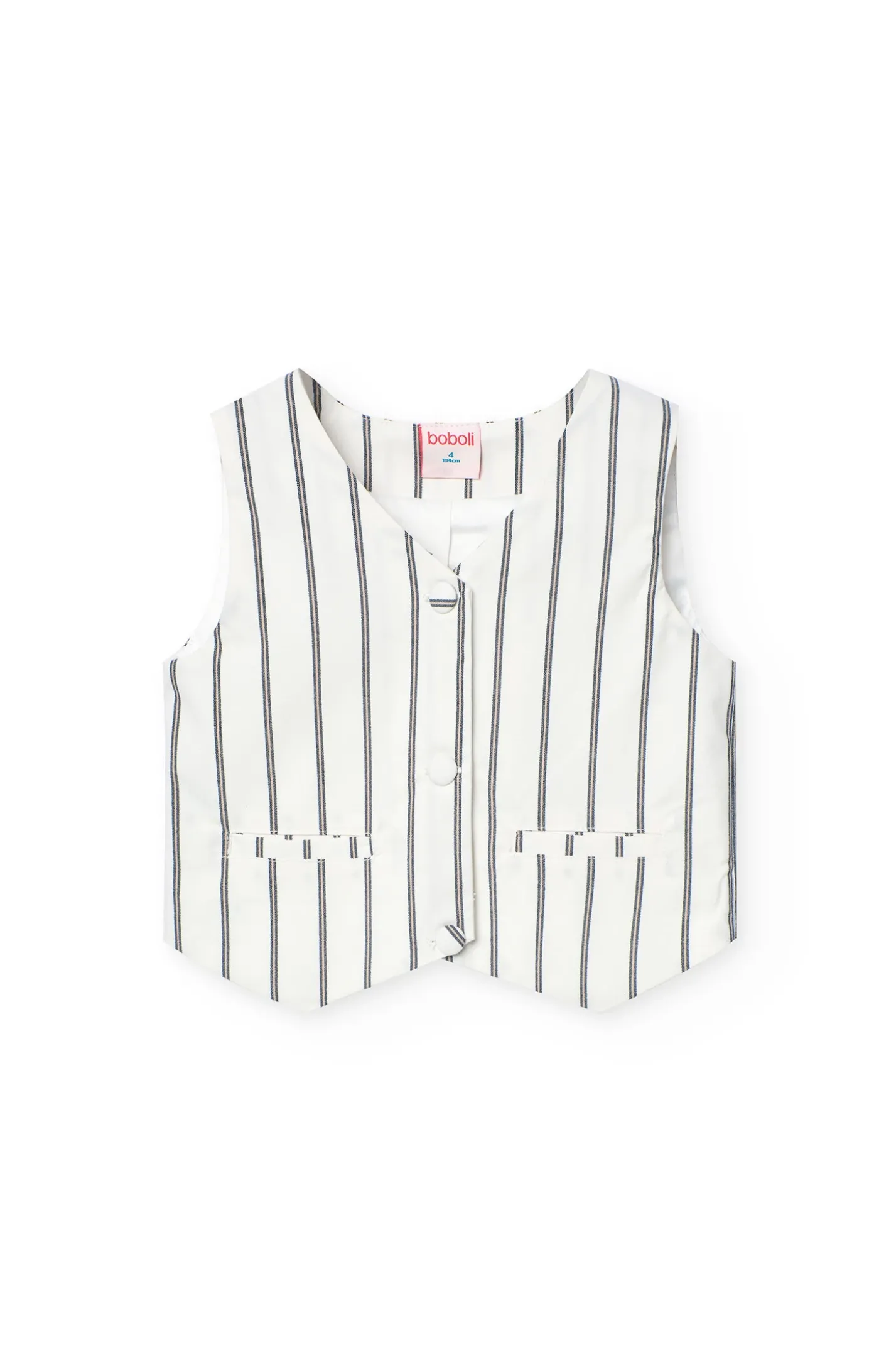 Gilet a maglia per bambina a righe bianche e nere