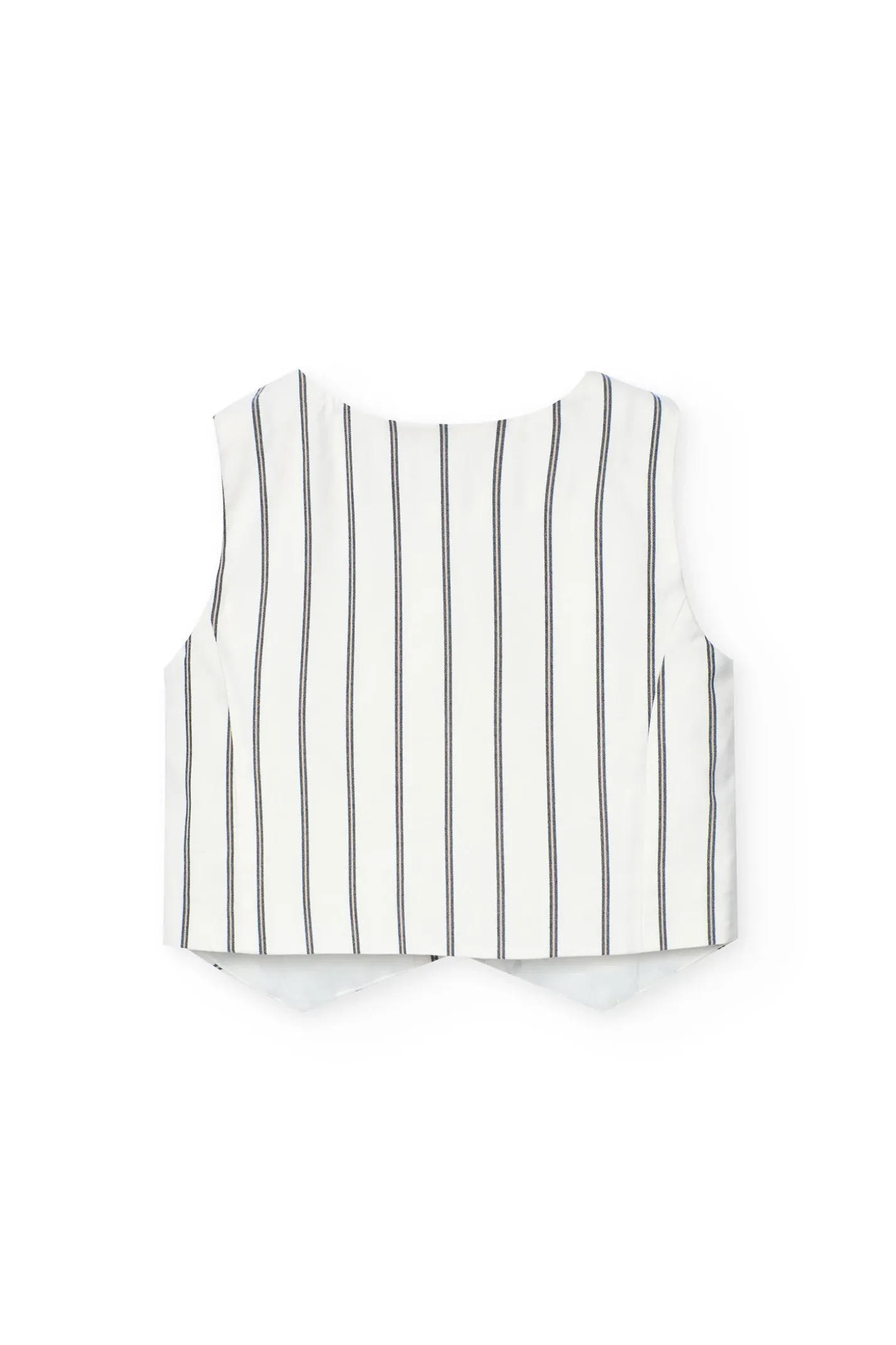Gilet a maglia per bambina a righe bianche e nere